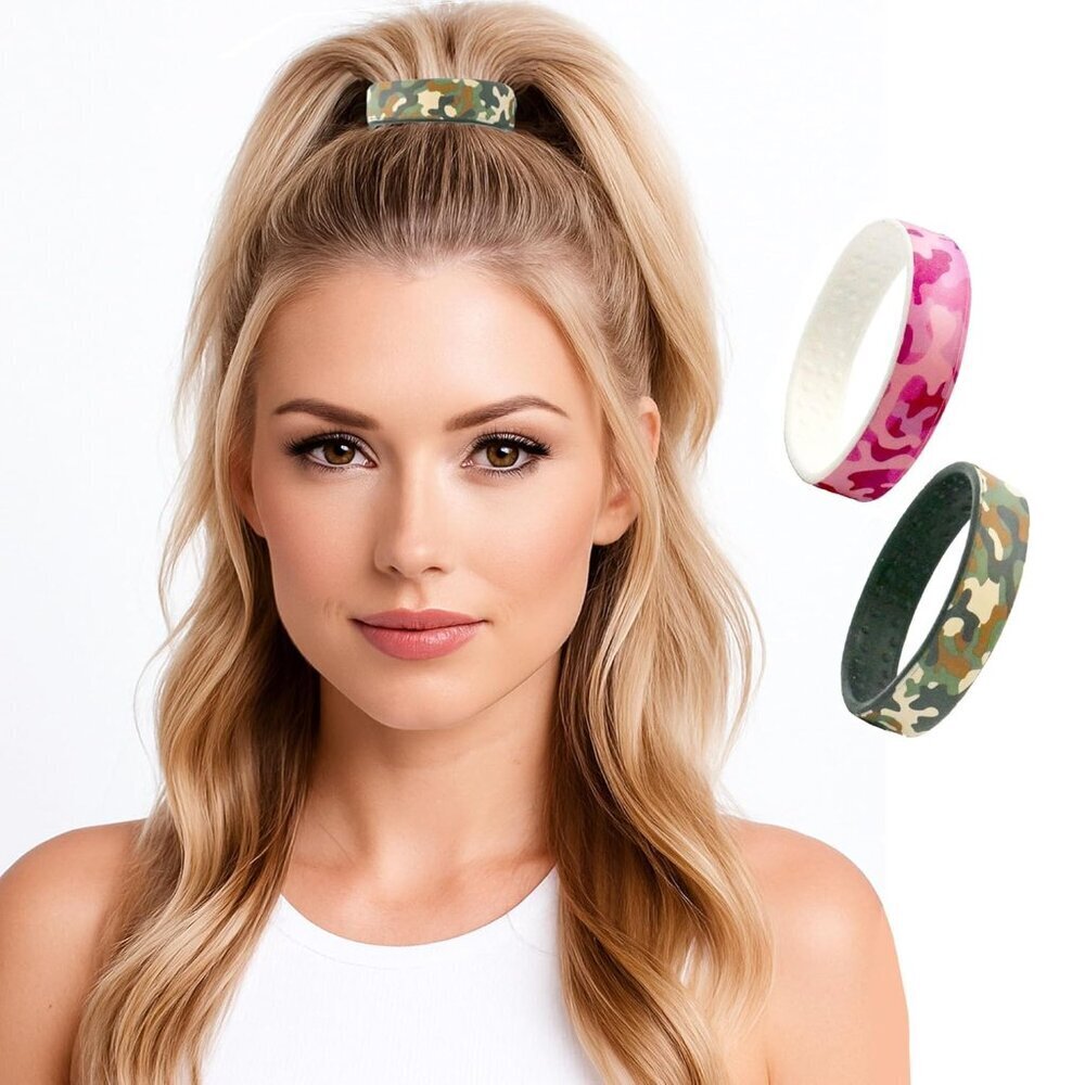 Small Bendable Silicone & Copper Hair Ties Pack Stylish Volumizing Ponytail Hold